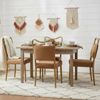 Velvet Dining Chairs Set of 2, Mid-Century Modern, Brown | Wood Grain Metal Frame, Soft Velvet Upholstery, Curved Backrest, 4.5-Inch Padded Seat, 350 LBS Weight Capacity