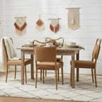 Velvet Dining Chairs Set of 4, Upholstered Dining Chairs with Wood Grained Metal Frame, Mid Century Modern Velvet Chairs for Dining Room, Kitchen and Restaurant,Velvet Brown
