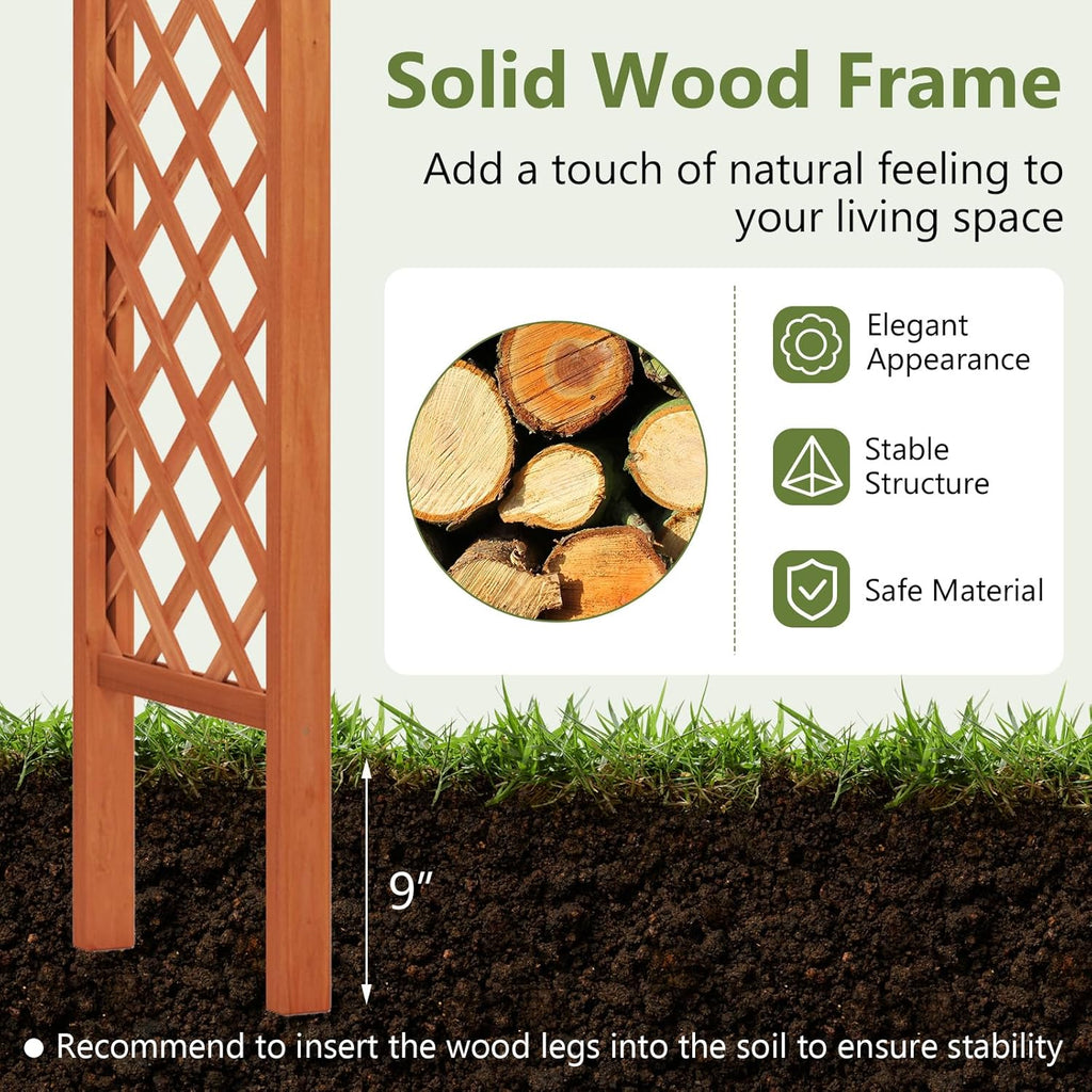 S AFSTAR 84" Wooden Garden Arbor, Plant Climbing Arch Trellis Pergola Archway Wedding Arch for Outdoor, Yard, Ceremony Christmas Decoration (Brown)