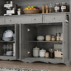 Timechee 75.9" Tall Kitchen Pantry Storage Cabinet with Drawers, Farmhouse Storage Hutch Cabinet with Doors and Shelves, Kitchen Food Pantry Cupboard and Coffee Bar Station for Dining Room, Grey