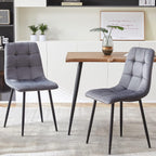 Rectangular Dining Table Set with Upholstered Chairs - Modern Kitchen Table and Chairs Set of 4 for Small Spaces - Grey