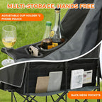 Double Camping Chair with Canopy Heavy Duty 2 Person Folding Loveseat Beach Chair with Shade High Back Oversized Outdoor Camping Couch with Cup Holders & Wine Racks for Lawn, Fishing, Sports