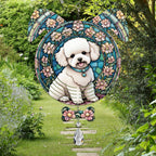Bichon Fries Dog Ears Wind Spinner, Bichon Fries Wind Spinner Hanging for Yard and Garden V02