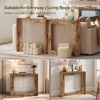 YATINEY Narrow Console Table, 29.5'' Small Farmhouse Entryway Table, Wooden Console Table Entryway, Slim Farmhouse Couch Table Behind Sofa for Living Room, Hallway, Foyer, Rustic Brown CT35RB
