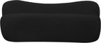 Meridian Furniture 119Black Flair Collection Modern | Contemporary Boucle Fabric Upholstered Bench with Curved Back Design, Black, 62" W x 23" D x 24" H