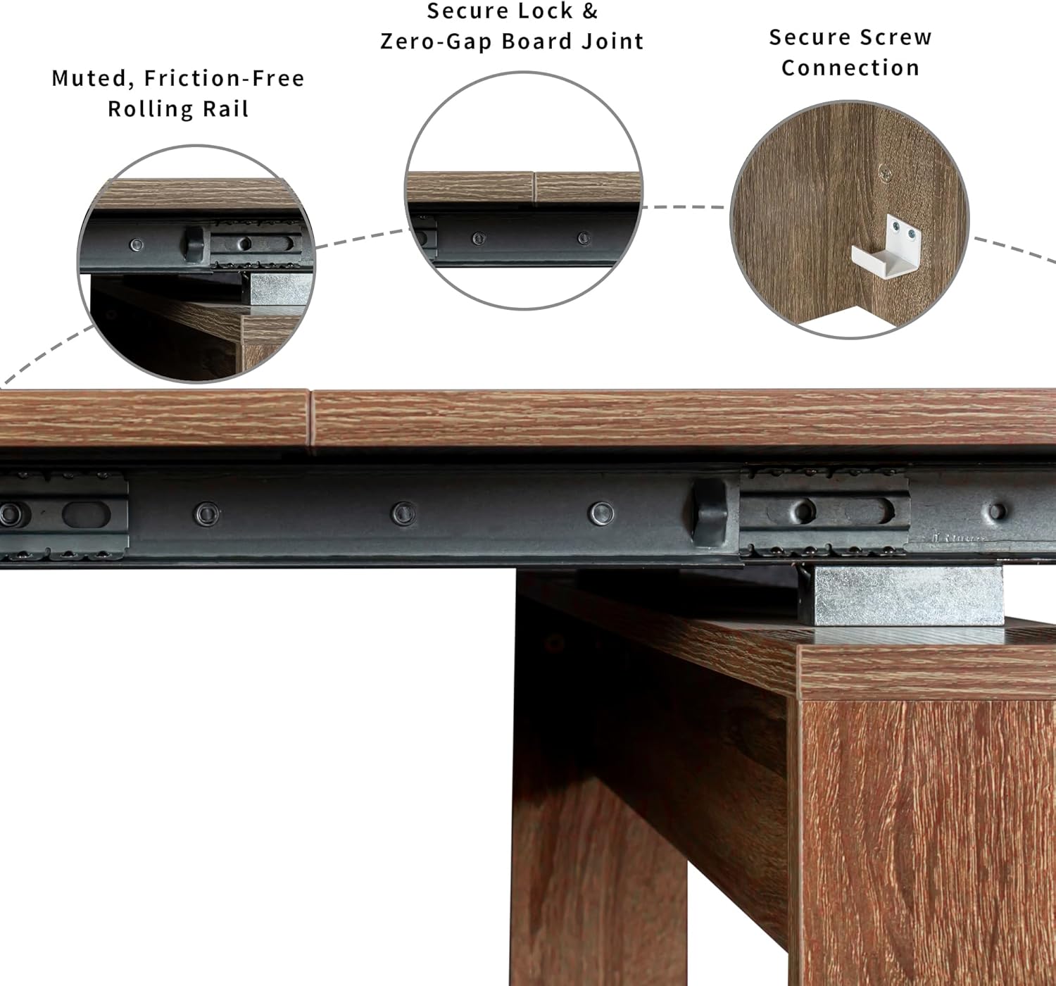 Extendable Dining Table, Transformer Extra Console Table for 1-12 People, Folding Space Saving Dining Room Table for Homes, Apartments, Walnut