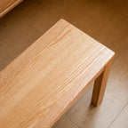 GDFStudio 39.37" Solid Oak Wood Dining Bench, Rectangular Wooden Bench Seating for Dining Room, Entryway, Bedroom, Living Room, Natural