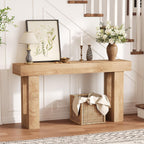 Garvee Narrow Entryway Table, 63 in Long Wooden Couch Table Behind Sofa, Farmhouse Entryway Console, Perfect for Living Room, Hallway, Bedroom, Easy Assembly, Natural Wood