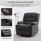 360°Swivel Rocking Chairs for Adult,Recliner Chair with Side Pockets and Cup Holders,Rocker Recliner with a Suitable for Living Rooms,Bedrooms,Grey