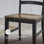 Signature Design by Ashley Wildenauer Dining Chairs Set of 2, Modern Ladderback Dining Chairs with Solid Wood Frame, Two-Tone Finish, Contoured Seat, Black/Brown | Solid wood frame, Mango veneer and MDF substrate seat, Modern ladderback, 250 lb capacity