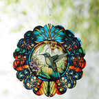 Hummingbird Outdoor Wind Spinners Decorations, Birthday Gifts for Women Mom Wife Grandma, 12 inch 3D Wind Sculptures for Indoor/Outdoor Decor, Yard Art, Garden Decorations