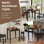 Giantex Square Dining Table for 2-4, 30"x30"x36" Kitchen Table with Solid Rubber Wood Frame, 220lbs Capacity, Space-Saving Dinner Tables for Small Space, Dining Room, Living Room, Pub (Brown + Black)