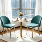 Lightdot Dining Chairs Set of 2, Velvet Upholstered Dining Chairs with Solid Wood Legs, Mid-Century Modern Accent Chair for Kitchen Living Room Bedroom, Assembly Guide Included, Light Green
