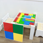 Teamson Kids - Wooden Multiactivity Table with Removable Tabletop for Storage | Reversible Tabletop, Storage Space
