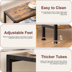 Narrow Side Table for Small Space, 3 Tier Slim End Table, Thin Nightstand, Skinny Snack Couch Table, Sofa Bedside Table in Living Room, Bedroom, Study, Kitchen and Balcony (Rustic Brown)