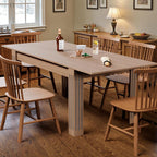 Sannwsg Extendable Table 54"-85", Extendable Dining Table for 4-8, Rectangular Kitchen Dining Table Space Saving, Farmhouse Dining Tables with 95" Runner