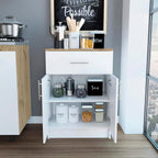 Pantry Cabinet,One Drawer,One Double Door Cabinet with Two Shelves,for Kitchen,Dining Room