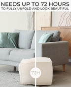 ZICOTO Beautiful Boucle Pouf Ottoman and Foot Rest - Elevate Your Living Room Decor with Lightweight Comfort and Charm - A Round Modern Foam Filled Foot Stool Perfect to Rest Your Feet
