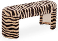 Tov Furniture Zebra Brown Striped Tufted Bench
