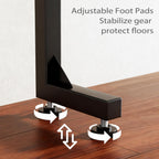 Keelian 78 inch Behind Couch Table with Outlets Adjustable Sofa Table Black
