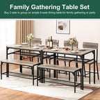 Shintenchi Kitchen Table Chairs Set of 4 with Bench and Chairs, Oak Gray | Dining Table Set for 4, 4 Pieces Kitchen Table Set, Storage Rack & Metal Frame, for Small Space, Upgrated Leg Support