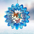 Butterfly Wind Spinner - 12inch Laser-Cut Stainless Steel Wind Spinners | 3D Kinetic Garden Decoration & Yard Art for Outdoor | Butterfly Gifts for Women, Mother, Wife, Grandma & Holidays