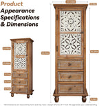KTART 54''Tall Kitchen Pantry Cupboard Storage Cabine,Narrow Accent Cabinet | Solid Wood Frame;Farmhouse/French Country Narrow Corner Glass Display Cabinet;Narrow Storage Cabinet;Tall Accent Cabinet