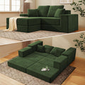 Cloud Modular Sectional Sofa, Comfy Couch for Living Room, Modern L-Shaped Couch with Reversible Chaise, Customizable Sleeper Sofa with Non Slip, No Assembly & Deep Seat, Green