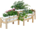 Greenes Fence Two-Tiers Fifteen Bucket Elevated Cedar Wood Garden Frame, 125 in. x 43 in. x 30 in. - Made in USA with North American Cedar