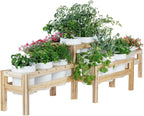 Greenes Fence Two-Tiers Fifteen Bucket Elevated Cedar Wood Garden Frame, 125 in. x 43 in. x 30 in. - Made in USA with North American Cedar
