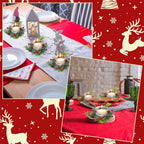 Dingion 12 Pcs Christmas Votive Candle Holder Set Xmas Table Centerpiece with Christmas Berry Candle Ring Decorative Glass Tealight Holder for Wedding Christian Church Xmas Holiday Table Decoration