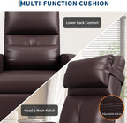 GarveeHome Power Recliner Chair - Heat and Massage, Adjustable Electric Recliner Ergonomic PU Leather Single Sofa, Tall Back, Padded Seat, Home Theater Seating for Living Room
