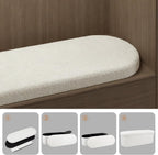 GLAXYFUR Oval Ottoman with Storage for Living Room, Sherpa Bench, Beige | 43.3 Inches Folding Chest, Foot Rest, End of Bed Bench for Bedroom, Hallway