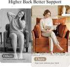ABCASA Oversized Velvet Accent Chair with Removable Covers, Extra Deep Seat & Wide Reading Chair with 2 Pillows for Living Room, High Back, Terracotta