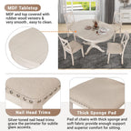 Harper & Bright Designs Modern Dining Table Set for 4,Round Table and 4 Kitchen Room Chairs,5 Piece Kitchen Table Set for Dining Room,Dinette,Breakfast Nook,Antique White