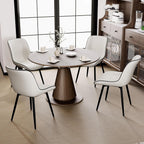 Rowill Dining Chairs Set of 2 Modern Faux Leather Kitchen Chairs with Thickened Metal Frame, Scratch-Resistant Upholstery,Widened Seat & Adjustable Anti-Slip Pads, Cushioned Backrest for Kitchen,White