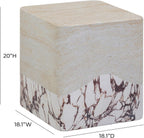 First of a Kind Side Table in Breccia,Travertine Concrete
