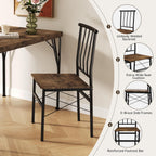 Dining Table Set for 4 with 1.6" Thick Tabletop, 5-Piece Kitchen Table Set, Space-Saving Rectangular Dining Room Kitchen Table Chair Set for Small Space,Dinette,Apartment,Rustic Brown