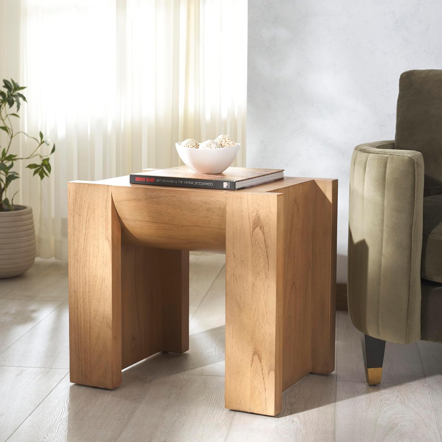 SAFAVIEH Couture Collection - Jessandria Natural Brown Accent Table, Contemporary Design, Fully Assembled (SFV7719A)