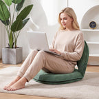 Xuhal Floor Chair with Back Support Adjustable 5 Foldable Position Floor Seat Thick Padded Tatami Seat Flexible Bleacher Recliner for Living Room Beach Bedroom Adults Meditation Reading Gaming(Green)