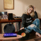 Now Playing Vinyl Record Stand- Simulated Vinyl Design with 7-Color Changing Lights,A Stylish Accent for Vinyl Record Holder, Perfect for Record Display and LP Lover Gifts.
