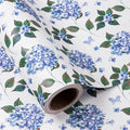 WRAPAHOLIC 30 Inch Jumbo Kraft Hydrangea Floral Wrapping Paper Roll - 30 Inch x 33 Feet - Hydrangea Flower Wrapping Paper for Wedding, Birthday, Bridal Shower, Tea Party