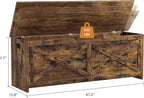 GAOMON 47.3" Storage Chest, Storage Bench with Safety Hinge | Farmhouse Style Wooden Trunk for Entryway, Bedroom, Living Room, Retro