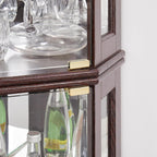 70" Lighted Corner Curio Cabinet,Inside Mirror Corner Glass Display Case with Tempered Glass Door for Living Room, Antique Collectibles, Wine & Bar Glass Storage, Lights Included