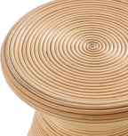 Modway Tavi Natural Rattan Hourglass Round Side Table in Natural – 16 Inch Small Accent End Table for Living Rooms, Bedrooms, or Covered Patios