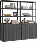 SICOTAS 71" Tall Book Shelf with Doors 5 Tier Bookshelf Bookcase