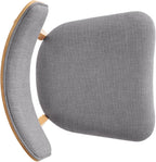 Dining Chairs Set of 2, Mid-Century Modern Upholstered Armless Chair w/Seat Cushion, Padded Backrest, Oak/Dark Grey