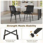 VECELO Dining Chairs Set of 2, Modern Upholstered Faux Leather Cushion Seat and Metal Legs for Kitchen, Living Room, Black
