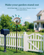 Wind Spinners Outdoor - Metal Windmill for Yard and Garden, Kinetic Wind Sculptures with Stake, Ideal Artistic Decor Gift (13'' W x 54'' H)