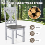 Giantex Retro Wooden Dining Chairs Set of 4, Farmhouse Kitchen Chairs w/Rubber Wood Frame, Elegant Hollowed Backrest, Armless Dining Room Chairs, Rustic Side Chairs for Restaurant, Living Room, Grey